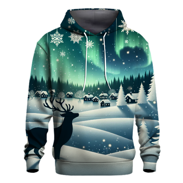 Nordic Night Christmas Scene Hoodie