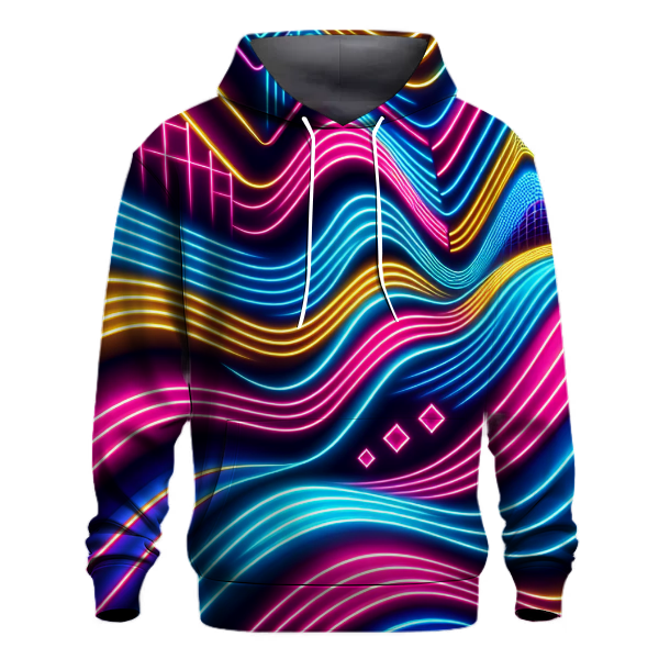 Neon Wave Patterns Hoodie