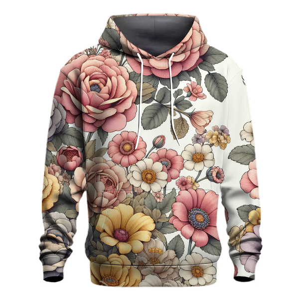 Retro Floral Pattern Hoodie