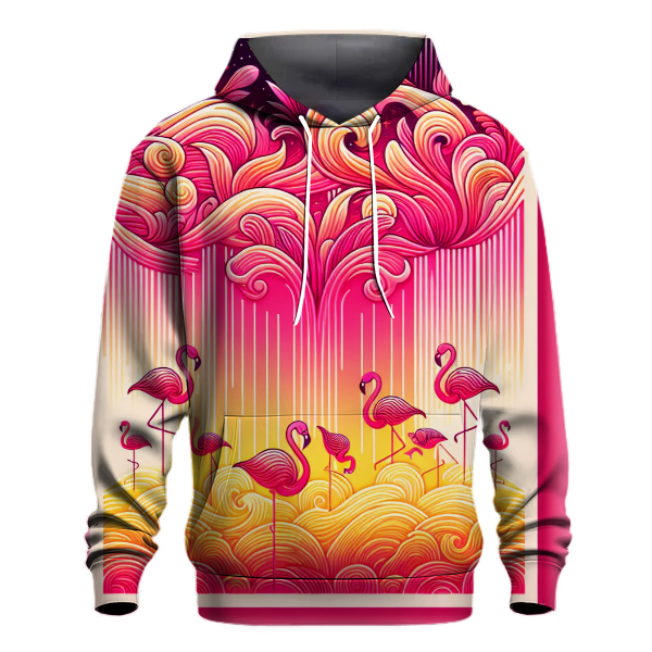 Flamingo Sunset Splash Hoodie