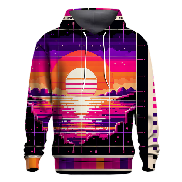 Pixelated Sunset Retreat Hoodie