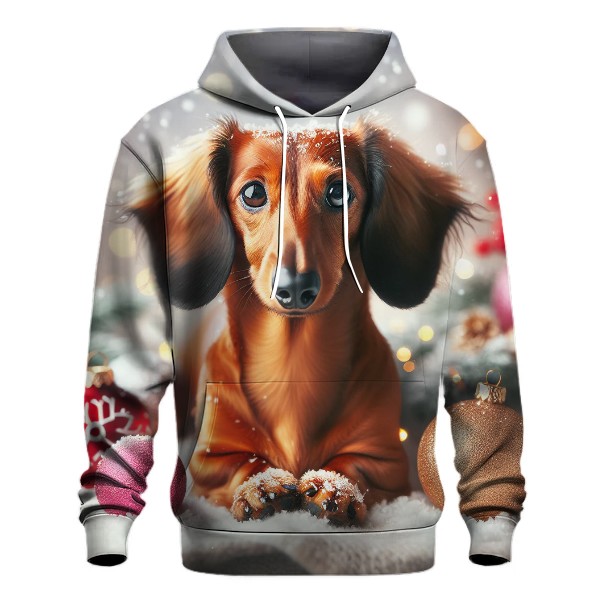 Festive Dachshund in Christmas Sweater Hoodie