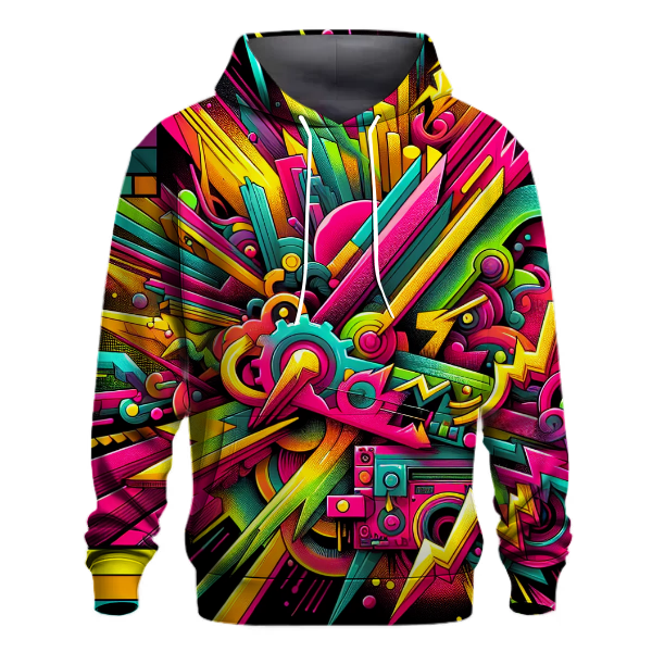 Retro Laser Graffiti Hoodie