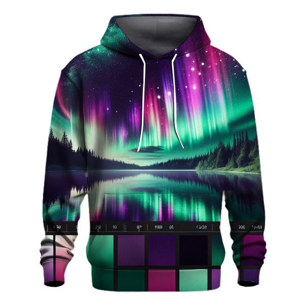 Radiant Aurora Night Sky Hoodie