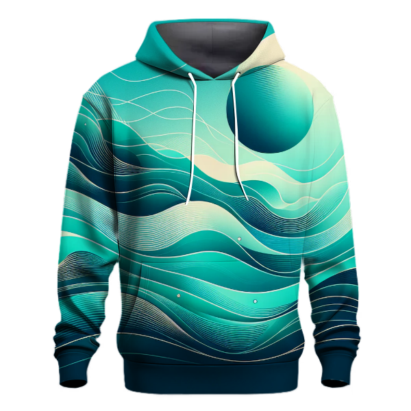 Teal Wave Drift Hoodie