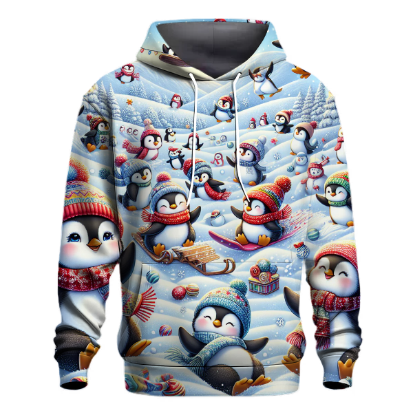Cheerful Christmas Penguins Hoodie