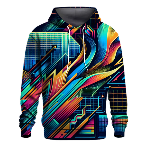 Retro Techno Grids Hoodie