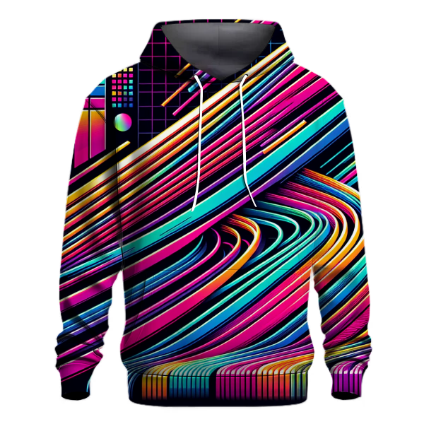 Neon Night Stripes Hoodie