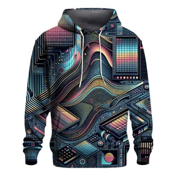 Digital Wave Splash Hoodie