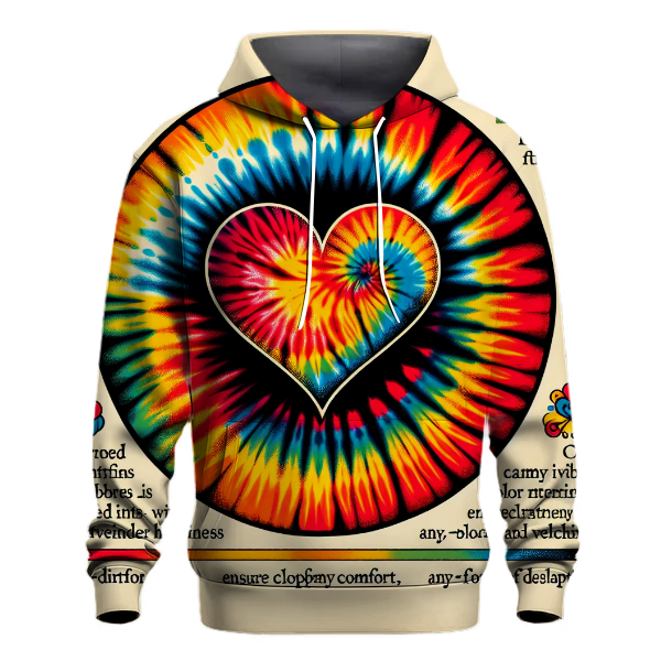 Funky Tie Dye Heart Hoodie