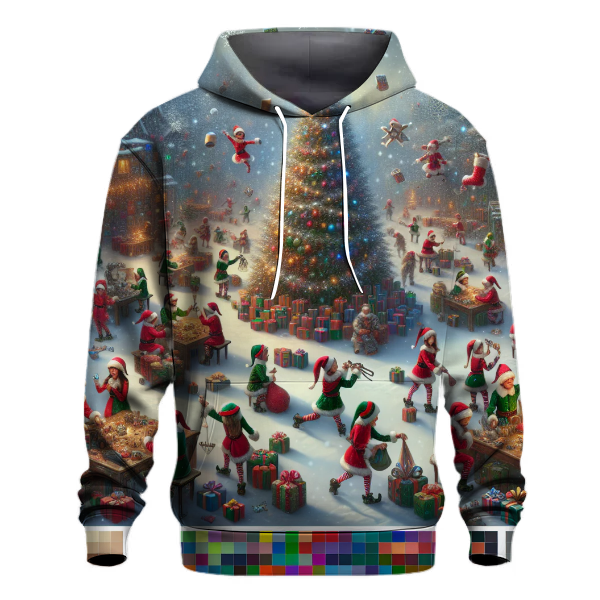 Holiday Adventure with Elves Design Hoodie