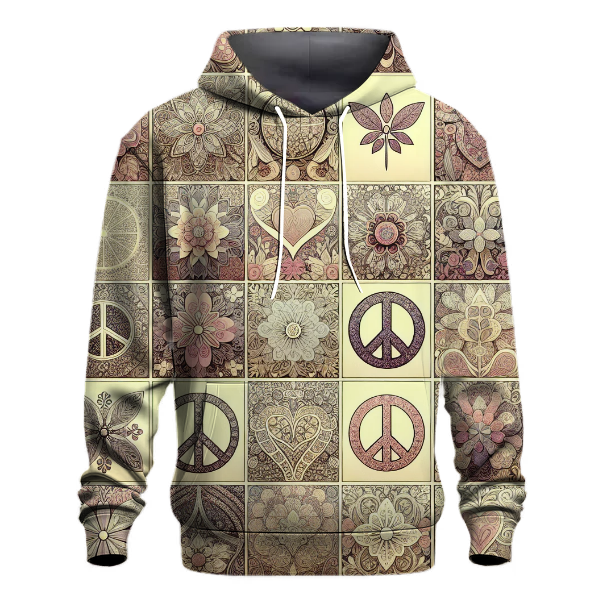 Vintage Floral Peace Hoodie