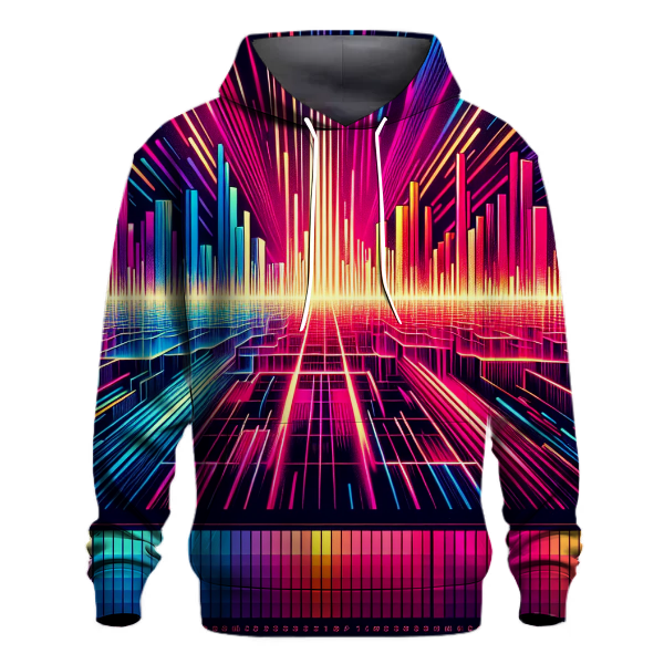 Electric Synthwave Stripes Hoodie