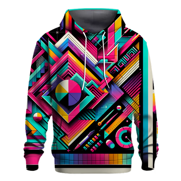 Geometric 80s Vibes Hoodie