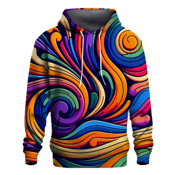 Funky 70s Abstract Swirls Hoodie