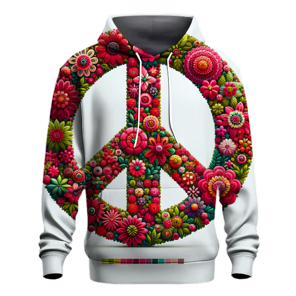 Floral Peace Sign Hoodie