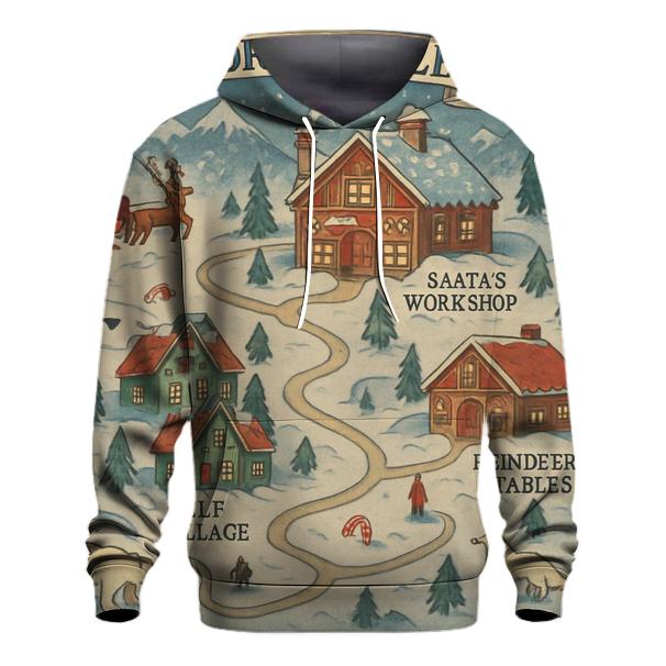 North Pole Map Hoodie