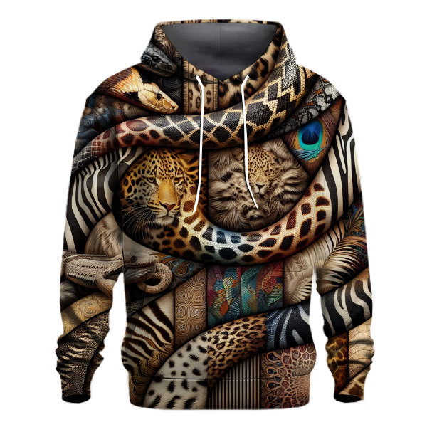 Bold Animal Prints Fusion Hoodie