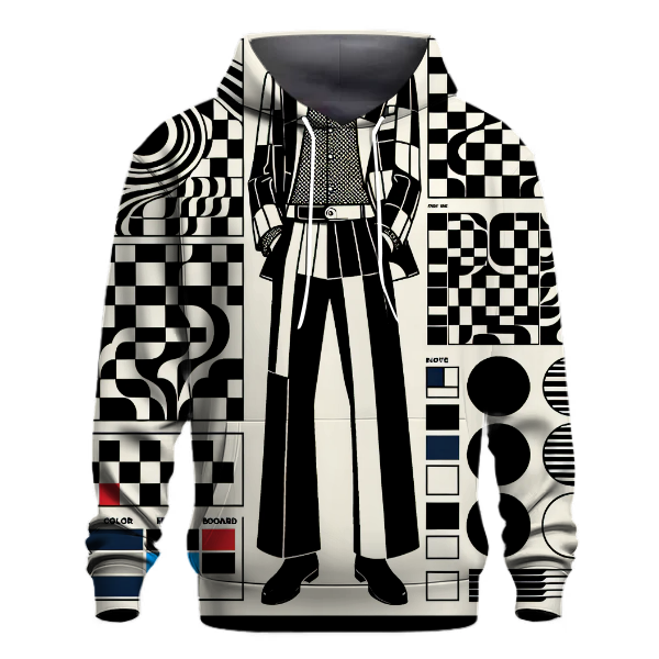 Retro Checkerboard Pattern Hoodie