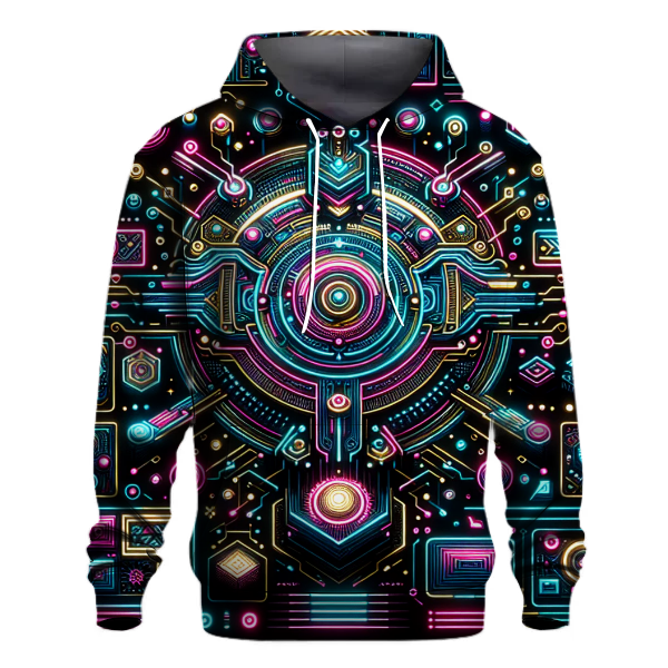Futuristic Neon Patterns Hoodie