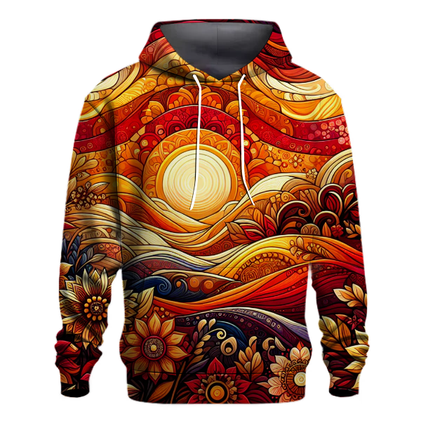 Fiery Sunset Bloom Hoodie