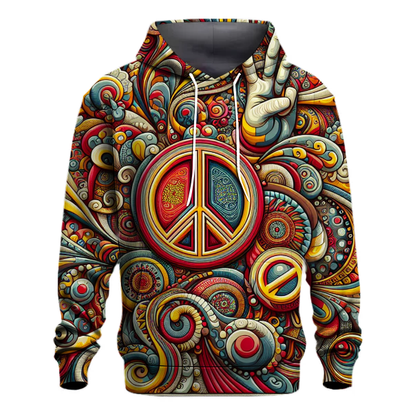 Groovy Patterned Peace Hoodie