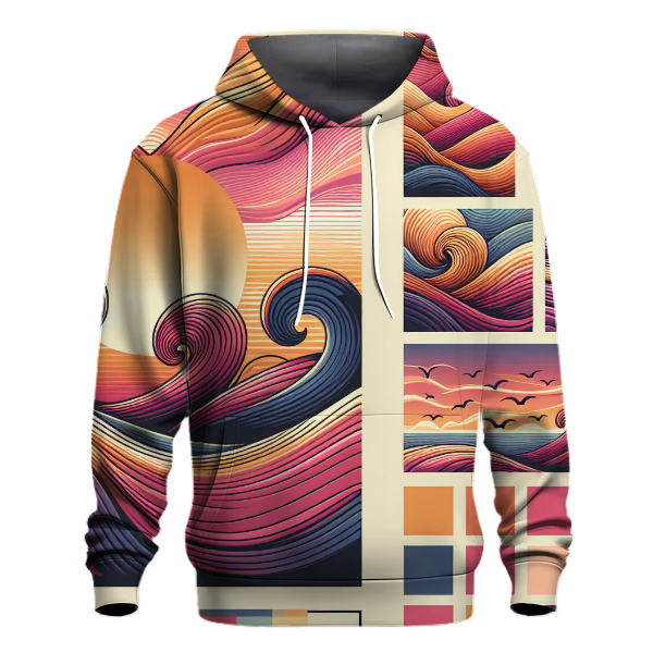 Groovy Sunset Waves Hoodie