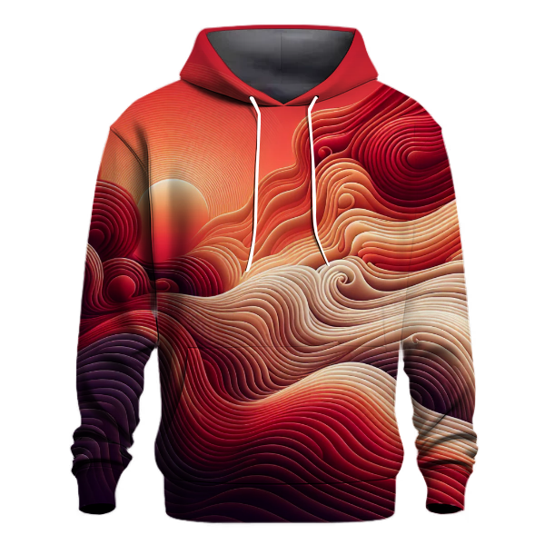 Crimson Sunset Gradient Design Hoodie