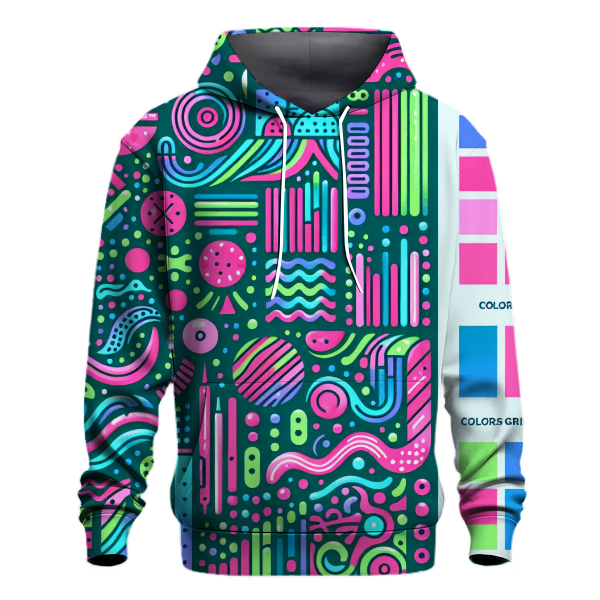 Flashy 80s Patterns Hoodie