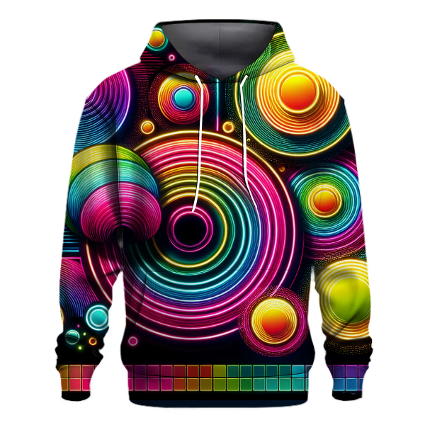 Dynamic Neon Circles Hoodie