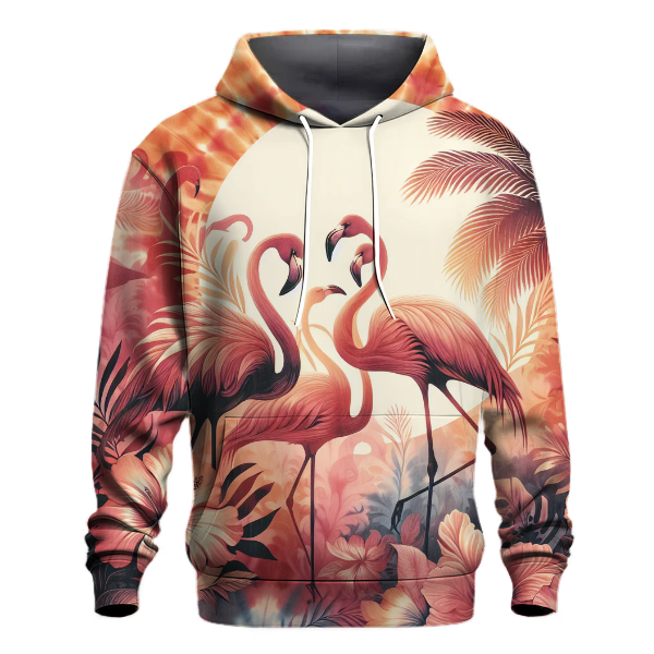 Flamingo Sunset Tie-dye Hoodie