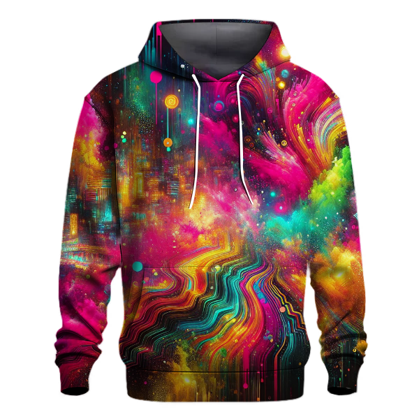 Neon Lights Tie-dye Design Hoodie
