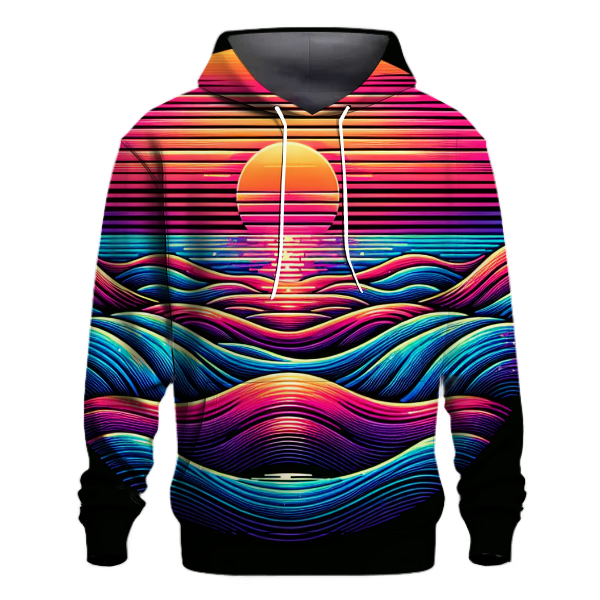 Neon Sunset Waves Hoodie