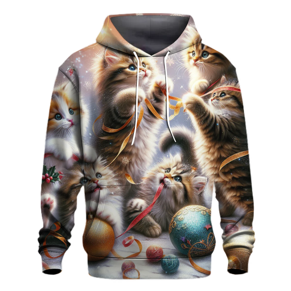Charming Christmas Kittens with Ornaments Hoodie