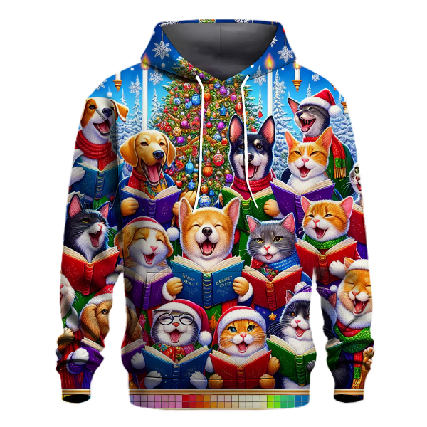 Cheerful Christmas Animal Choir Hoodie
