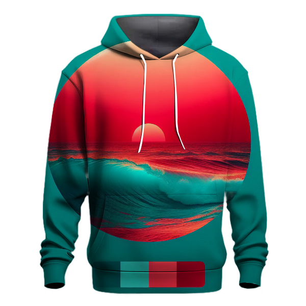 Crimson Ocean Gradient Hoodie