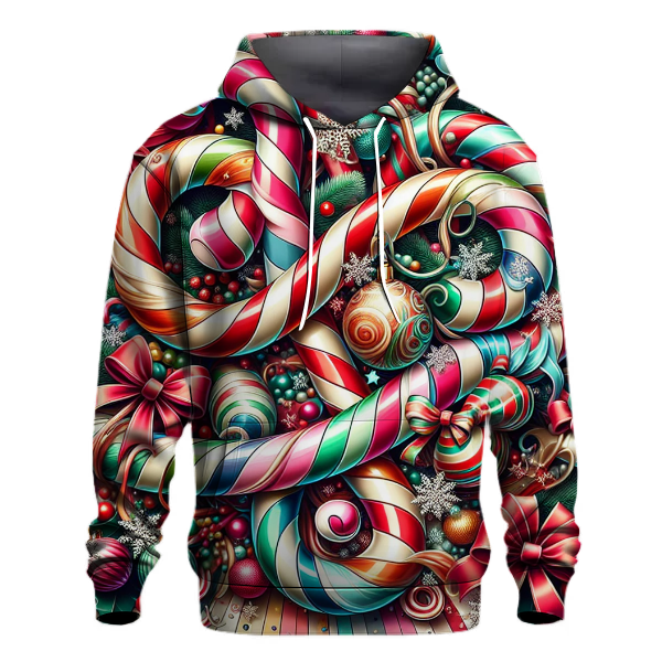 Joyful Christmas Candy Cane Twist Hoodie