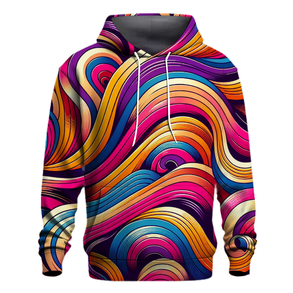Funky Retro Waves Design Hoodie