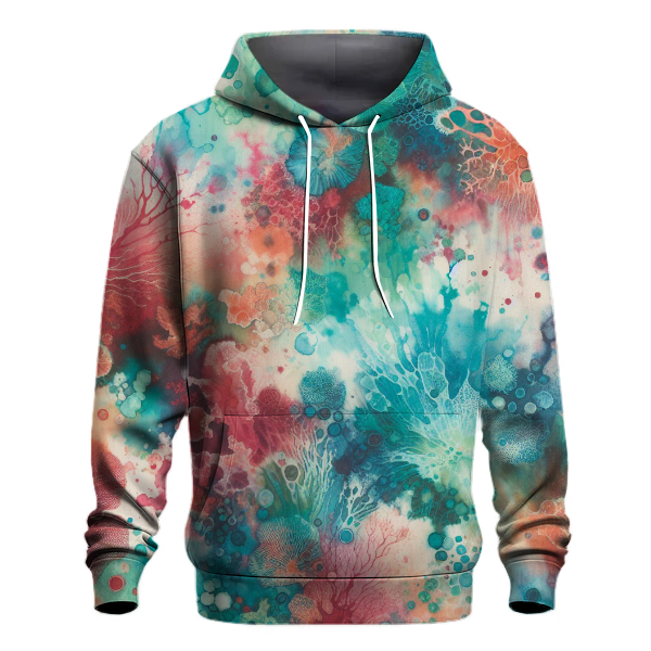 Radiant Coral Reef Tie-dye Design Hoodie