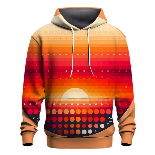 Fiery Coral Sunset Hoodie