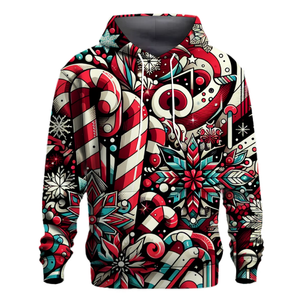 Candy Cane Stripes with Christmas Puns Hoodie