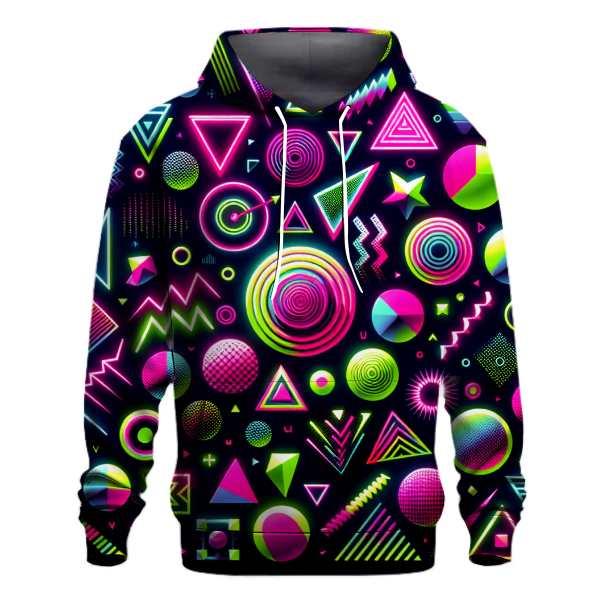 Dynamic Neon Shapes Hoodie