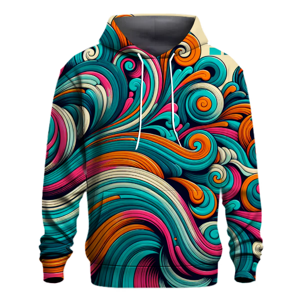 Funky Retro Swirls Hoodie