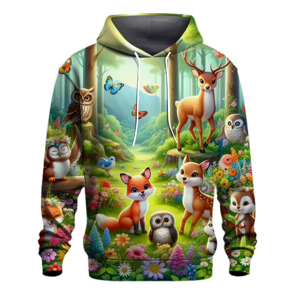 Playful Woodland Creatures Hoodie