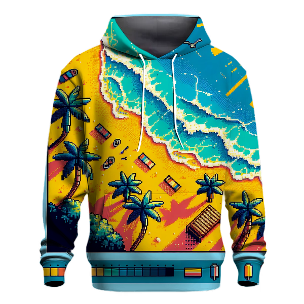 Pixelated Beach Paradise Hoodie