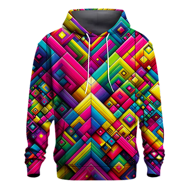 Retro Geometric Frenzy Hoodie