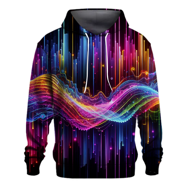 Digital Neon Symphony Hoodie