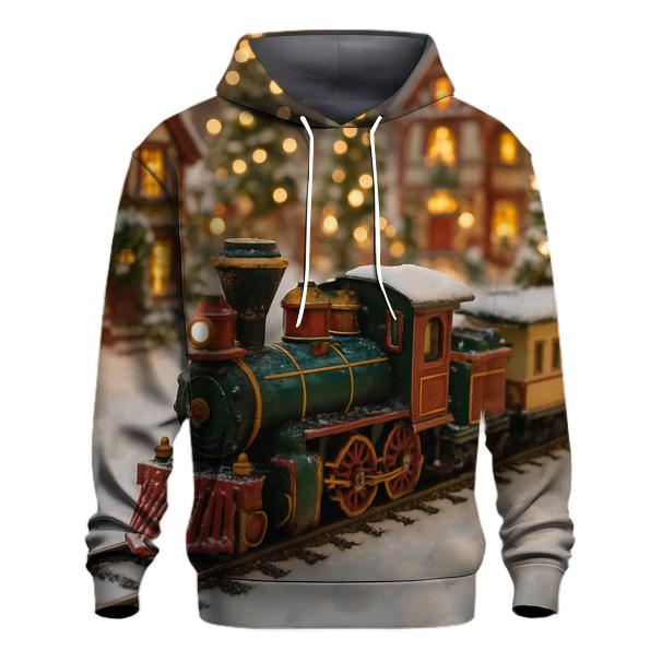Toy Train Christmas Village Hoodie