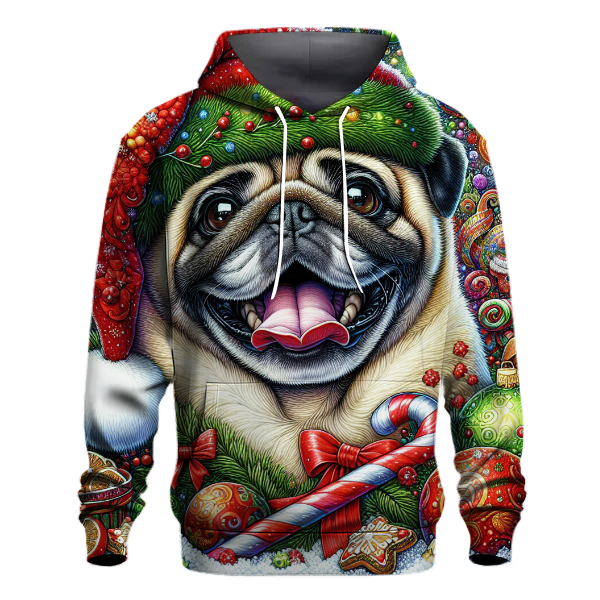 Festive Pug Life Hoodie