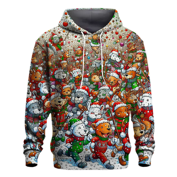 Cute Christmas Animals Parade Hoodie